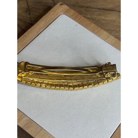 Made in France Gold Crystal Rhinestone Hair Clip Made In France Elegant Design - Picture 3 of 9